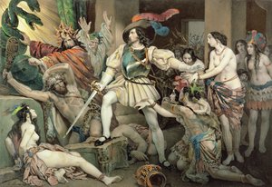 Eroberung Mexikos: Hernando Cortes (1485-1547) gegen Menschenopfer von Nicholas Eustache Maurin