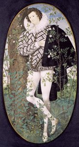 Ein junger Mann lehnt an einem Baum unter Rosen von Nicholas Hilliard
