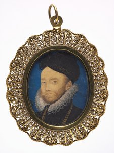 Porträt eines Mannes, ca. 1590 von Nicholas Hilliard