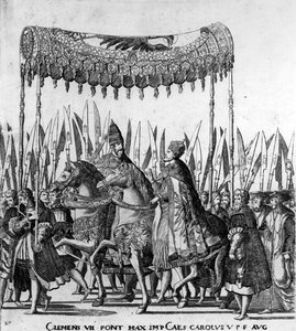 Der Einzug von Papst Clemens VII. und Kaiser Karl V. in Bologna am 24. Februar 1530, Platte 27 (Detail)
