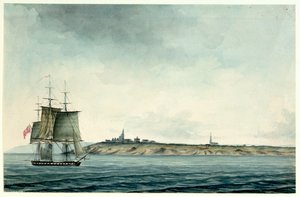 Sechste Klasse HM Schiff segelt an der englischen Küste vorbei von Nicholas Pocock