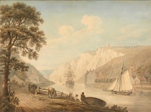 Der Fluss Avon: mit vorbeifahrenden Schiffen