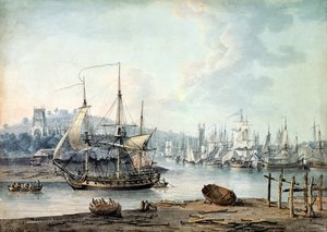 Ein Kriegsschiff aus dem Hafen von Bristol schleppen
