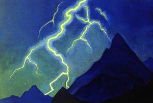 Ruf des Himmels, Blitz, ca. 1935-36 von Nicholas Roerich