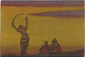Polowetzer, einer mit einem Krummsäbel, Kostümentwurf für "Polowetzer Tänze" aus Borodins Oper "Fürst Igor", 1943