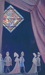 Skizze für Richard Wagners Oper "Tristan und Isolde", 1910er Jahre von Nicholas Roerich
