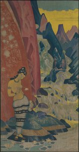 Lied des Wasserfalls, dekoratives Panel, Serie Träume der Weisheit, 1920 von Nicholas Roerich