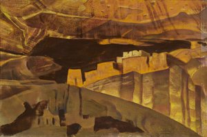 Weiße Hausruinen im Canyon De Chelly, 1921