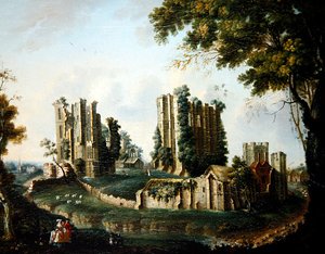 Eine weite Ansicht von Schloss Kenilworth