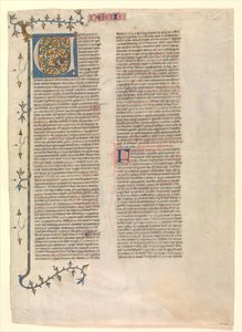 Initiale V aus dem Kommentar zu Nehemia von Nicholas of Lyra