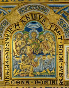 Das letzte Abendmahl, vom Verduner Altar von Nicholas of Verdun