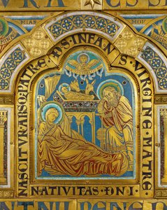 Die Geburt Christi, vom Verduner Altar von Nicholas of Verdun