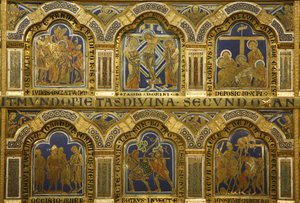 Der Verduner Altar von Nikolaus von Verdun (ca.1130/50-1205) fertiggestellt 1181, Klosterneuburg, Österreich, emaillierte Tafeln von Nicholas of Verdun