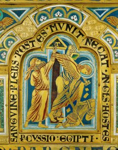 Die zehnte Plage Ägyptens: Die Israeliten bemalen ihre Türpfosten mit dem Blut des Osterlamms von Nicholas of Verdun