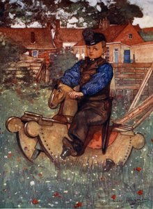 Ein Junge aus Veere auf einem Schaukelpferd, 1904 von Nico Jungman