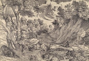St. Hieronymus in der Wildnis, Mitte des 16. Jahrhunderts von Nicolò Boldrini.