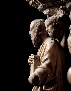 Gotische Kunst: Ein Prophet mit einem Buch (Detail) von Nicola Pisano
