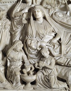Die Geburt Christi (Detail) Stuhl von Nicola Pisano (1215/20-1278/84) 1260 Baptisterium San Giovanni, Pisa, Italien