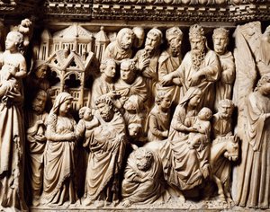 Darstellung im Tempel und Flucht nach Ägypten von Nicola Pisano