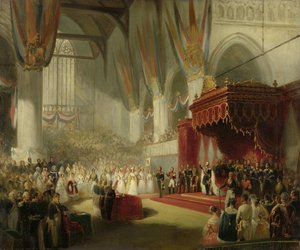 Die Krönung von König Wilhelm II. in der Nieuwe Kerk in Amsterdam am 28. November 1840 von Nicolaas Pieneman