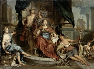 Apotheose der Niederländischen Ostindien-Kompanie (Allegorie der Amsterdamer Handelskammer der VOC) von Nicolaas Verkolje