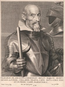 Frai.Lelio. Blancatcio. Commendat, Melit. March. Mont. Silvan. a.Consil. Collater. Neapol. Cath. Matis. a. Cons. Stat. et. Suprem. Campi. Arcschalc. von Nicolaes Lauwers