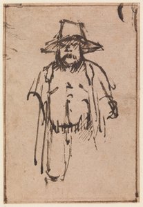 Ein stehender Mann mit einem breitkrempigen Hut von Nicolaes Maes
