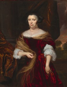 Porträt einer Dame, 1676 von Nicolaes Maes
