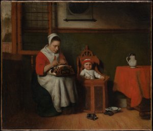 Die Spitzenklöpplerin von Nicolaes Maes