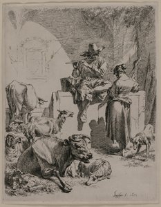 Der Pfeifende Schäfer, 1652 von Nicolaes Pietersz. Berchem