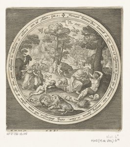Sechster Tag der Schöpfung: Gott erschafft die Tiere und Adam und Eva Von der Schöpfung bis zur Vertreibung aus dem Paradies (Serientitel) von Nicolaes de Bruyn