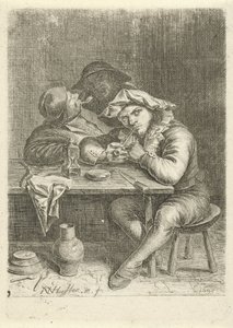 Zwei Raucher an einem Tisch
