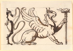 Ein Greif, der eine Fackel hält von Nicolai Abildgaard