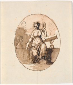 Sitzende Frauenfigur, Allegorie auf Weisheit oder Wissenschaft von Nicolai Abildgaard