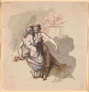 Ein verliebtes Götterpaar, auf Wolken sitzend von Nicolai Abildgaard