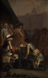 Magnus Stenbock übergibt die Festung Tönningen an Frederik IV im Jahr 1714