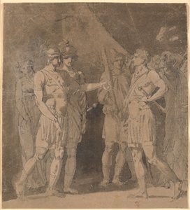 Szene aus Voltaires "Le triumvirat", möglicherweise 1. Akt, 4. Szene von Nicolai Abildgaard