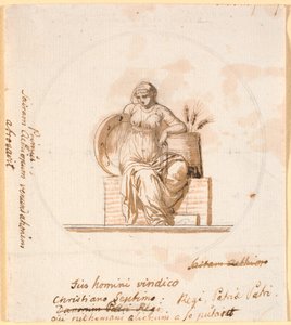 Sitzende allegorische Frauenfigur