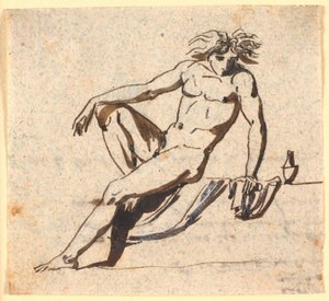 Sitzender männlicher Modell von Nicolai Abildgaard