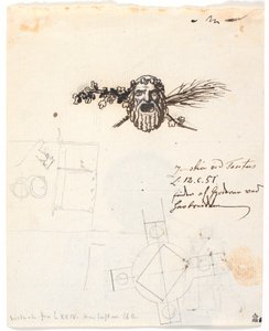 Entwurf für ein Siegel des Røros Bergkorps, zusammen mit ein paar kleinen Figurenentwürfen von Nicolai Abildgaard