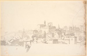 Aussicht über eine Stadt mit südländischer Architektur von Nicolai Abildgaard