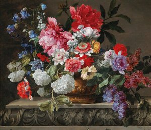 Stillleben mit Rosen, Tulpen, Anemonen und Flieder, zweite Hälfte des 17. Jahrhunderts. von Nicolas Baudesson