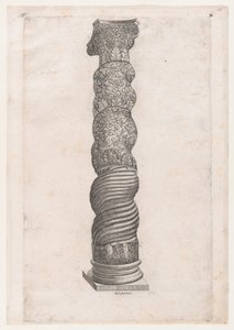 Speculum Romanae Magnificentiae: Groteske gewundene Säule in St. Peter, 16. Jahrhundert von Nicolas Beatrizet