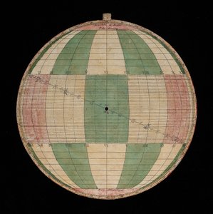 Astrolabium, Detail einer Platte mit einer Projektion von Rojas