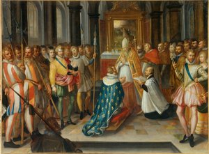 Die Abkehr von Heinrich IV., König von Frankreich, in Saint Denis am 25. Juli