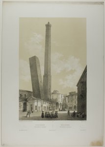 Bologna: Die Türme Asinelli und Garisenda, Tafel 40 aus Italie Monumentale et Pittoresque