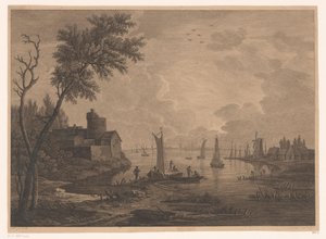 Landschaft mit Fischerbooten von Nicolas Dufour