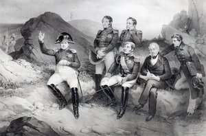 Kaiser Napoleon I. diktiert seine Memoiren an Emmanuel Las Cases auf St. Helena, 1860 von Nicolas Eustache Maurin