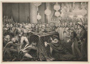 Die sterblichen Überreste Kaiser Napoleons im Invalidendom von Nicolas Eustache Maurin