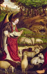 Das Triptychon von Moses und dem brennenden Dornbusch, ca. 1476 (Detail) von Nicolas Froment